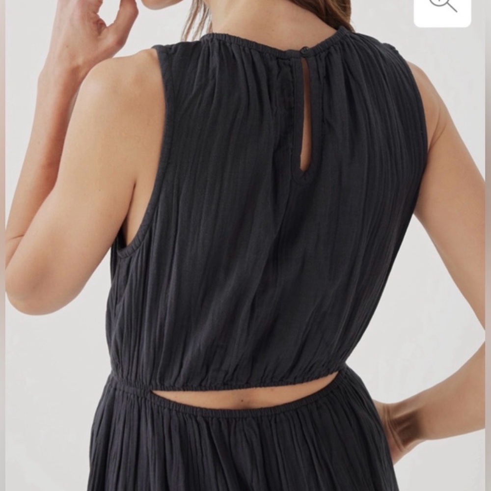 Sleeveless Striped NWT Pact Coastal Double Cloth Cotton cut-out Midi Dress. - Picture 6 of 8